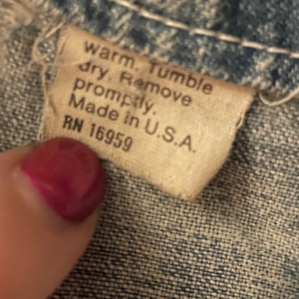 90s Big Smith Vintage Sugar Magnolia Festival Overalls with Peace Sign Patch - Picture 6 of 6